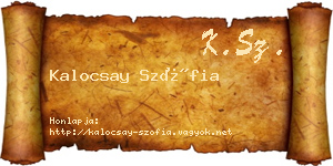 Kalocsay Szófia névjegykártya